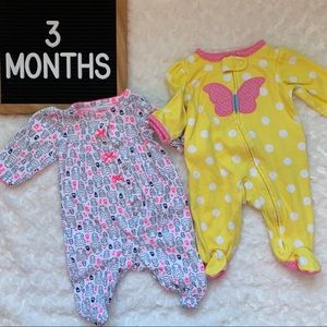 5 for $25 EUC Carters baby girl footie sleeper